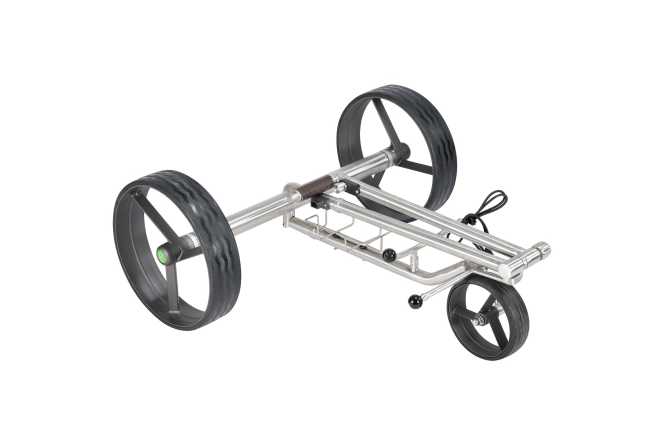Lithium Elektro Golf Trolley Kolibri® K1, Rahmen nachpolierbar, schnell-zerlegbar/-klappbar, mit Bergabfahrbremse, Fernbedienung als Option